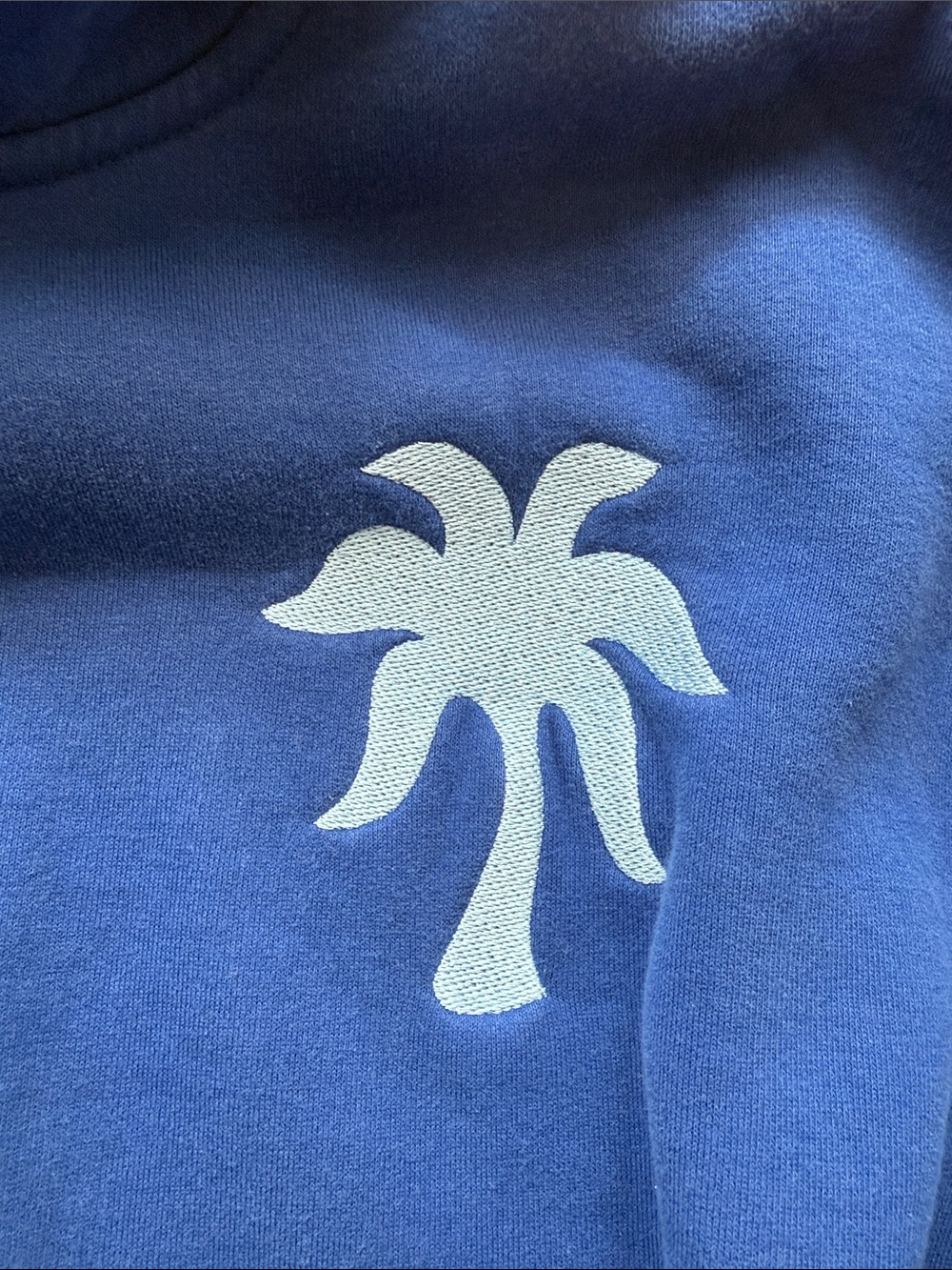 Pink palm puff - Blue Hawaii hibiscus Pullover Hoodie for Women - XS - Picture 3 of 8